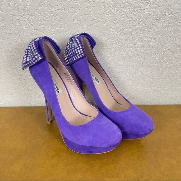 Steve Madden Purple Parfait Platform Bow Heels Size 7 Women - Picture 1 of 11